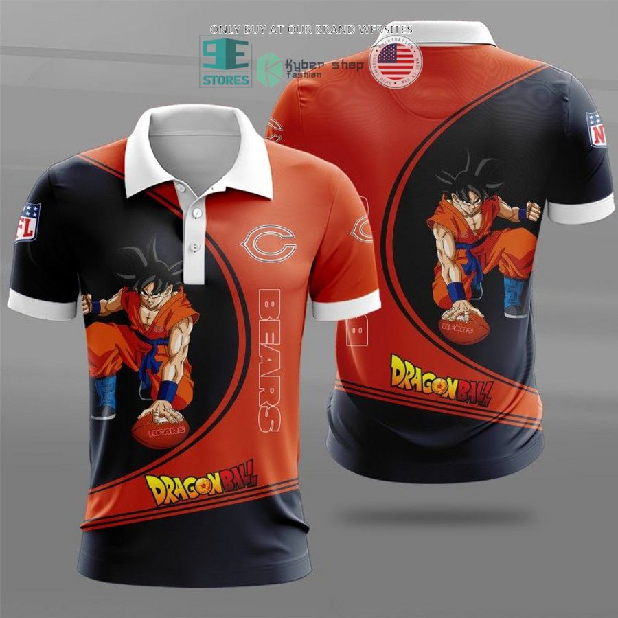 dragon ball son goku chicago bears black orange 3d shirt hoodie 1 12505