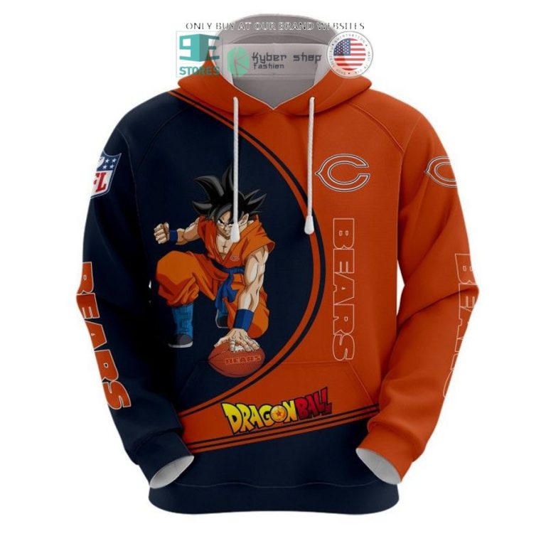 dragon ball son goku chicago bears black orange 3d shirt hoodie 2 45131