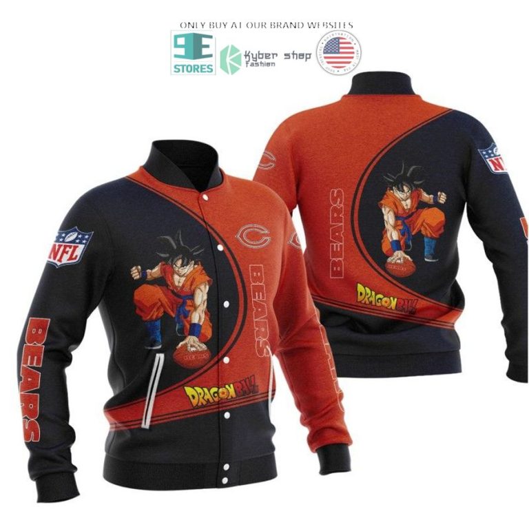 dragon ball son goku chicago bears black orange 3d shirt hoodie 3 52883