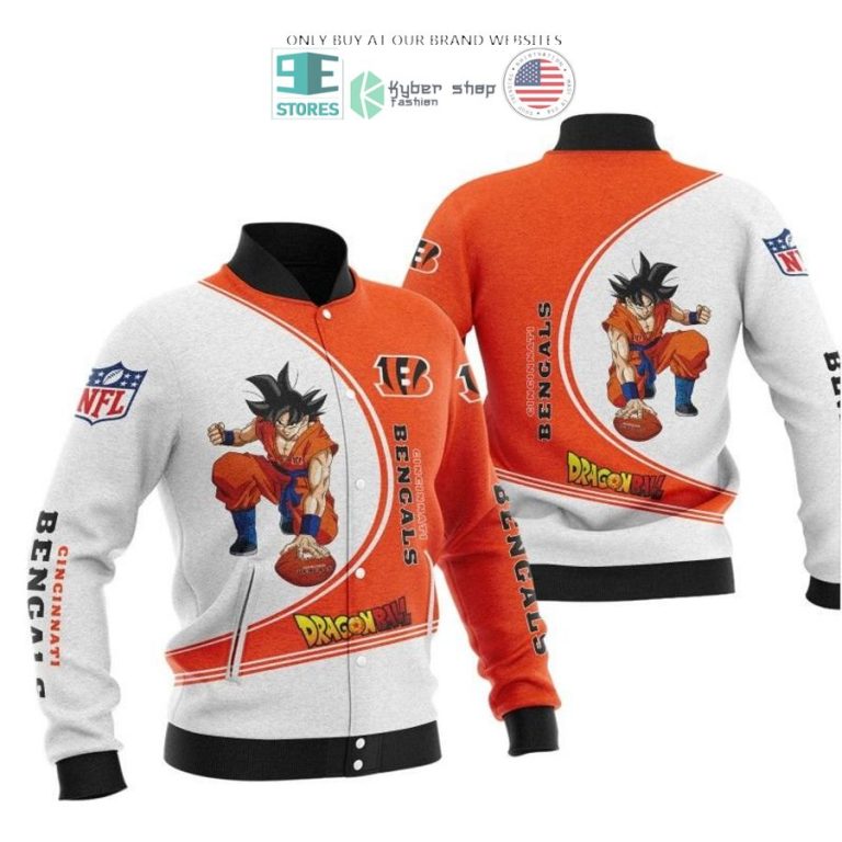 dragon ball son goku cincinnati bengals white orange 3d shirt hoodie 3 78679