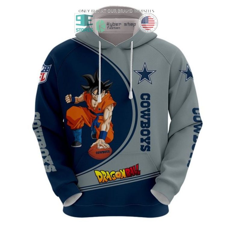 dragon ball son goku dallas cowboys grey blue 3d shirt hoodie 2 14705