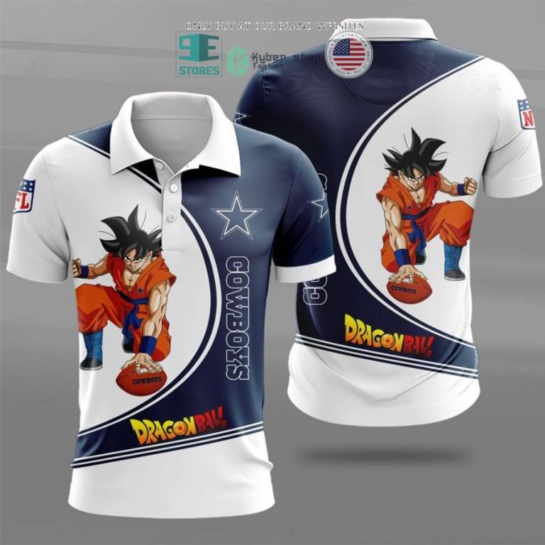 dragon ball son goku dallas cowboys white blue 3d shirt hoodie 1 27534