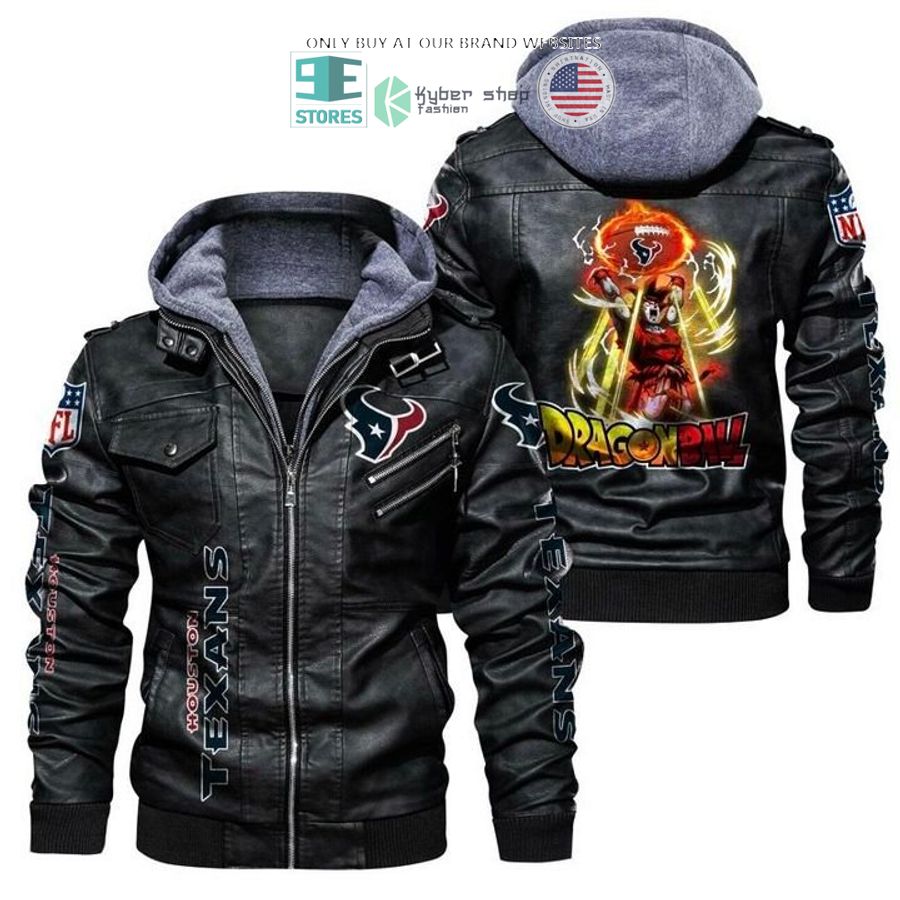 dragon ball son goku houston texans leather jacket 1 55953