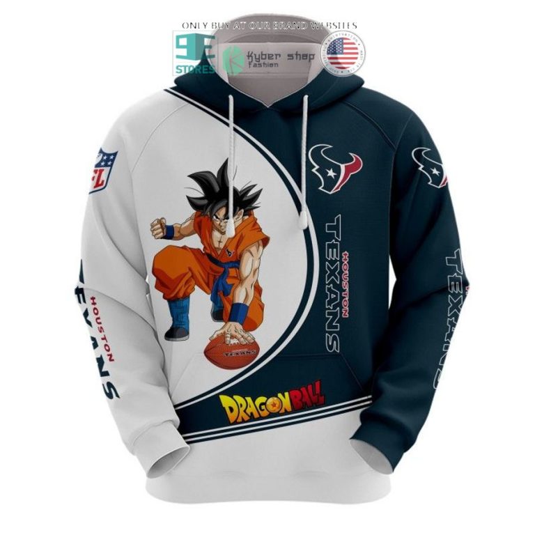 dragon ball son goku houston texans white blue 3d shirt hoodie 2 43088