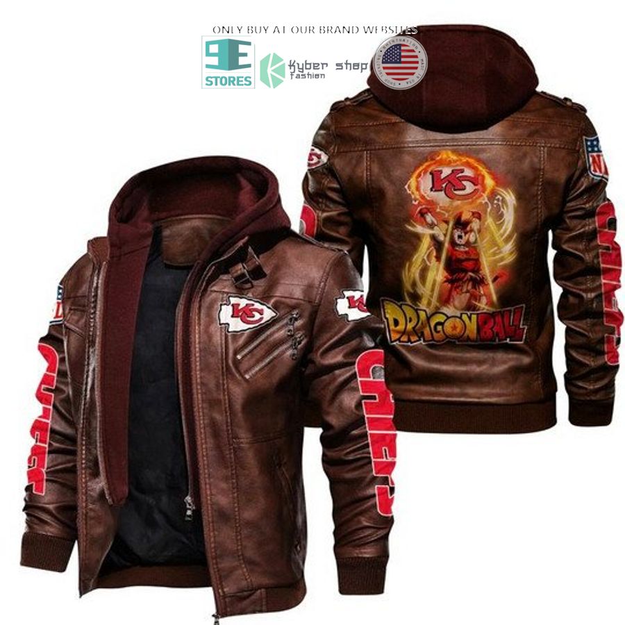 dragon ball son goku kansas city chiefs leather jacket 2 27725