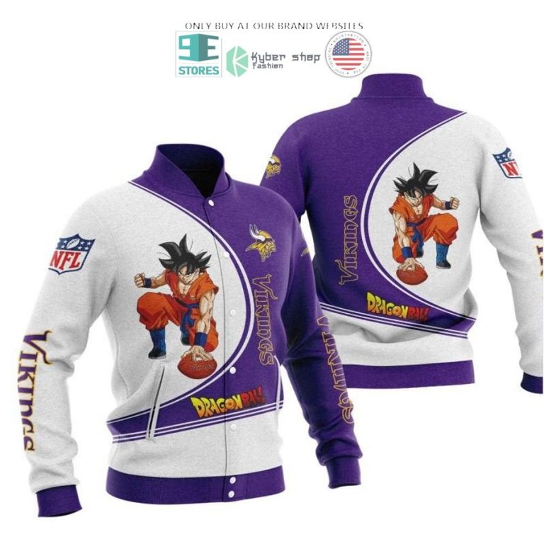 dragon ball son goku minnesota vikings white violet 3d shirt hoodie 3 92598