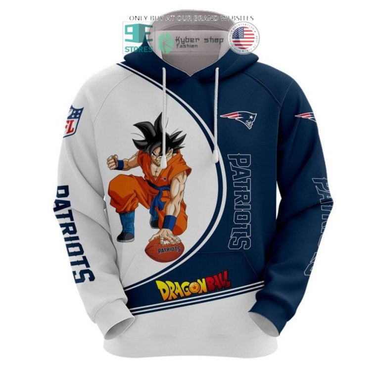 dragon ball son goku new england patriots white blue 3d shirt hoodie 2 33979