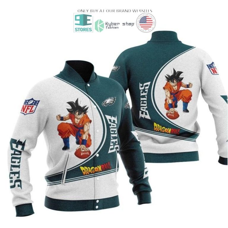 dragon ball son goku philadelphia eagles white dark green 3d shirt hoodie 3 95900