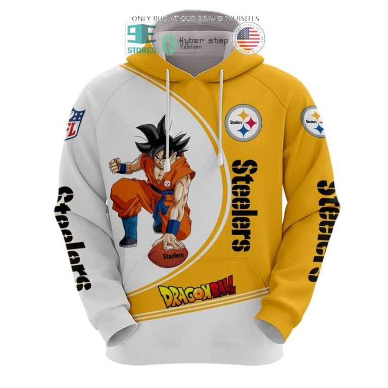 dragon ball son goku pittsburgh steelers white yellow 3d shirt hoodie 2 50598