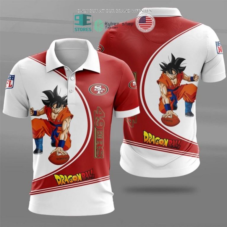 dragon ball son goku san francisco 49ers white red 3d shirt hoodie 1 82646