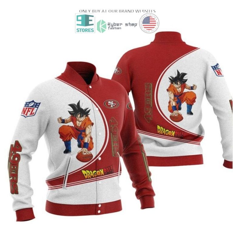 dragon ball son goku san francisco 49ers white red 3d shirt hoodie 3 45077