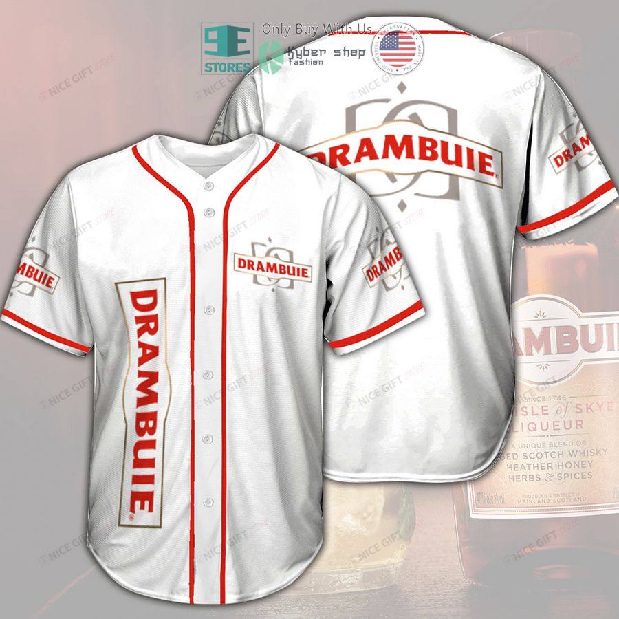 drambuie logo white baseball jersey 1 71415