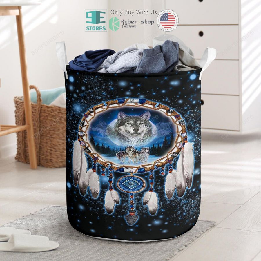 dreamcatcher wolf 3d laundry basket 1 55825