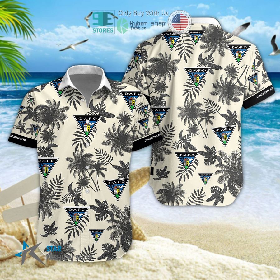 dunfermline athletic f c logo palm tree hawaiian shirt shorts 1 11239