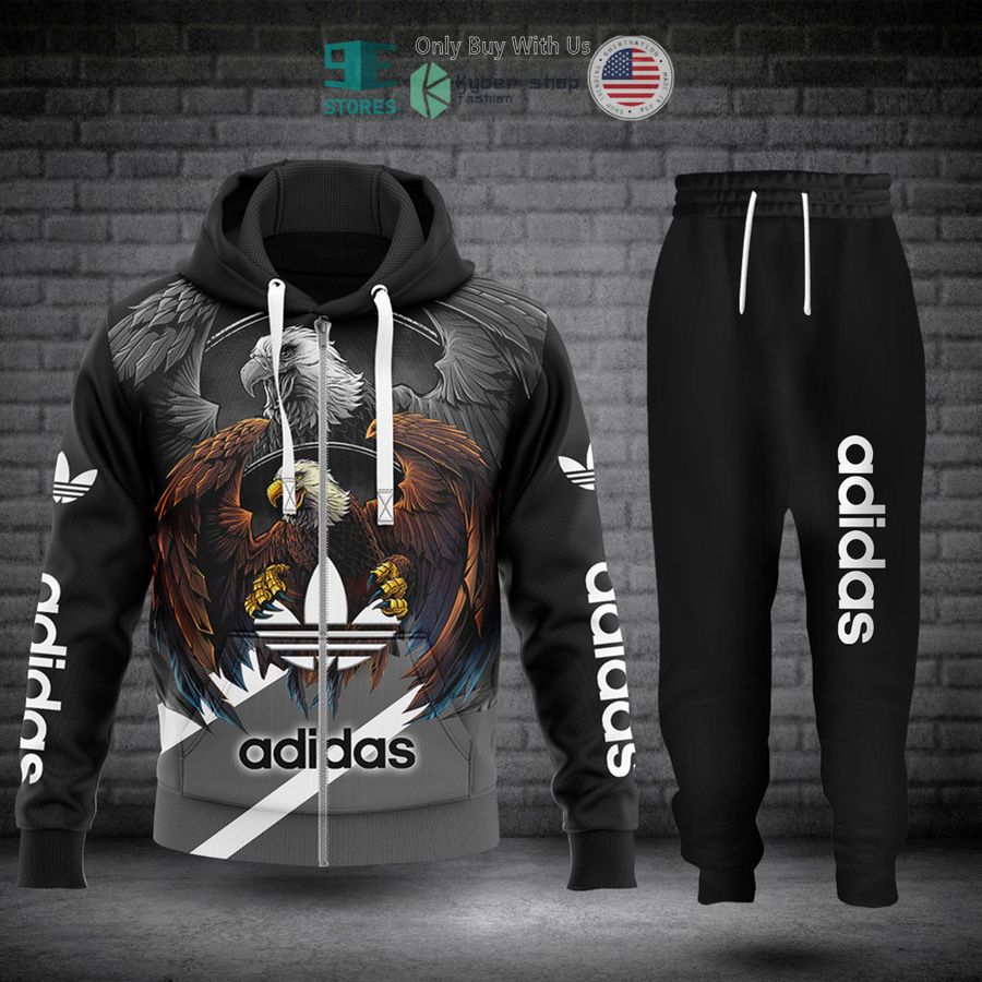 eagle adidas black zip hoodie long pants 1 76157
