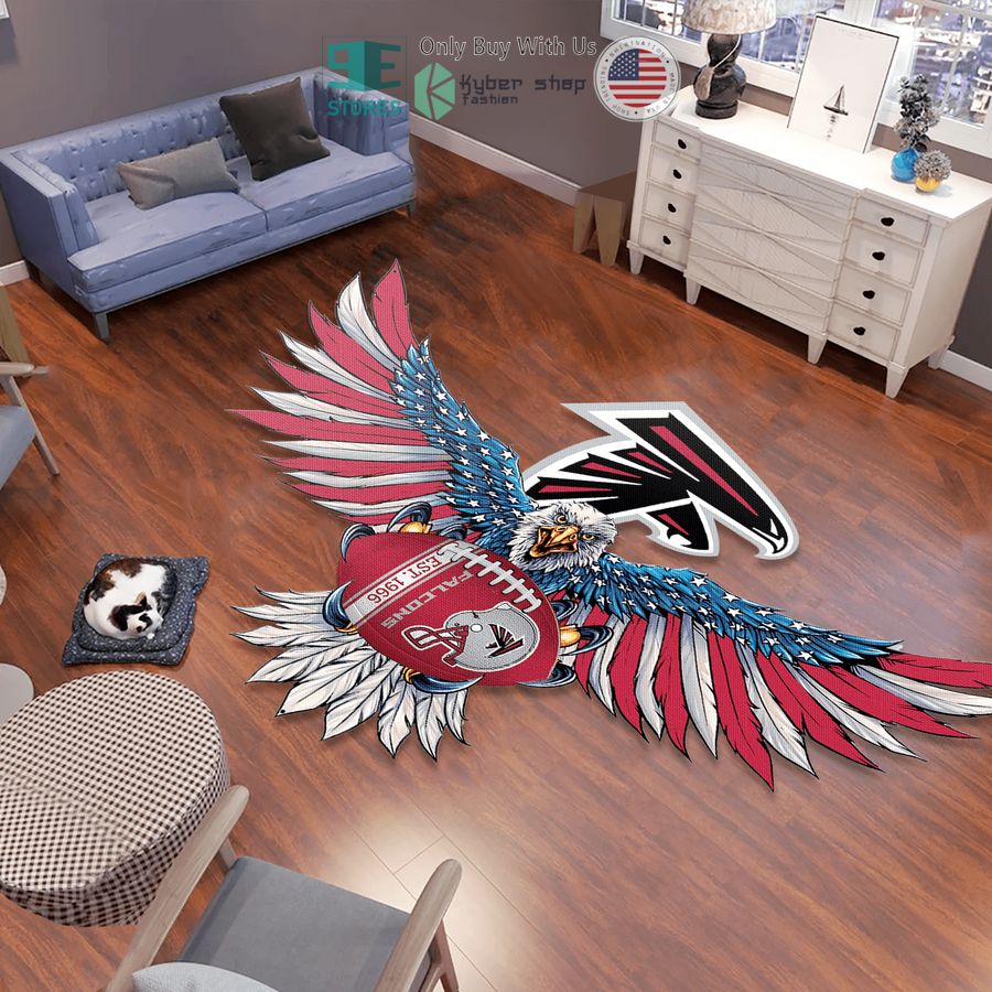eagle united states flag atlanta falcons shaped rug 1 47245