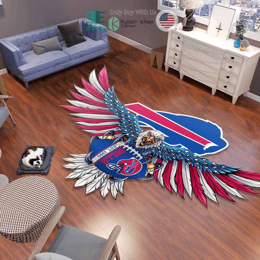 eagle united states flag buffalo bills shaped rug 1 14853