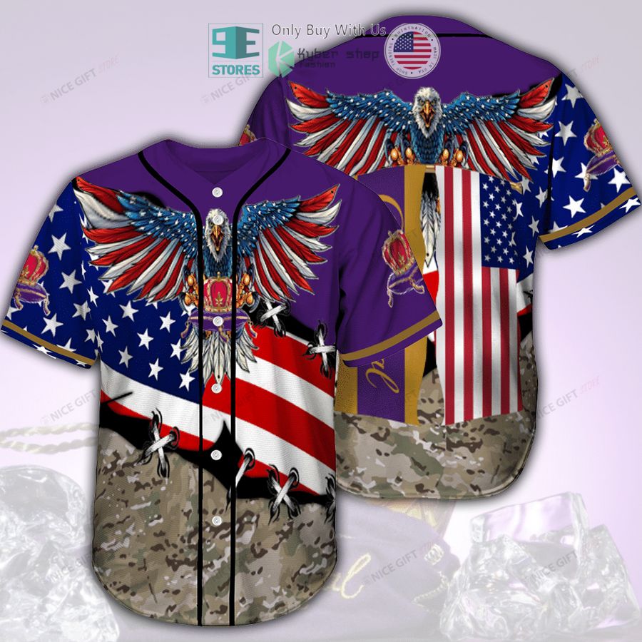 eagle united states flag crown royal camo baseball jersey 1 33544
