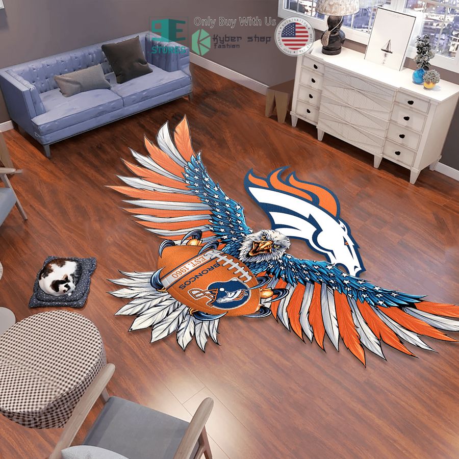 eagle united states flag denver broncos shaped rug 1 91970