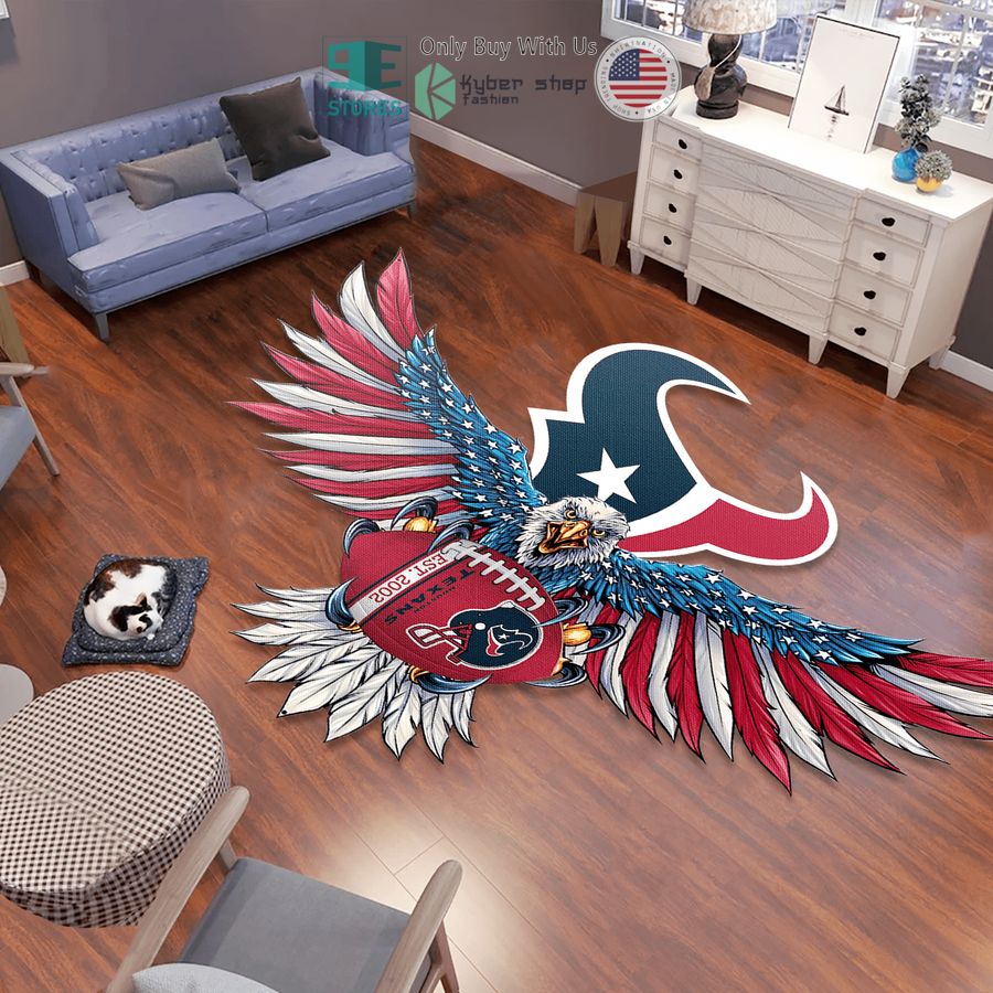eagle united states flag houston texans shaped rug 1 9781