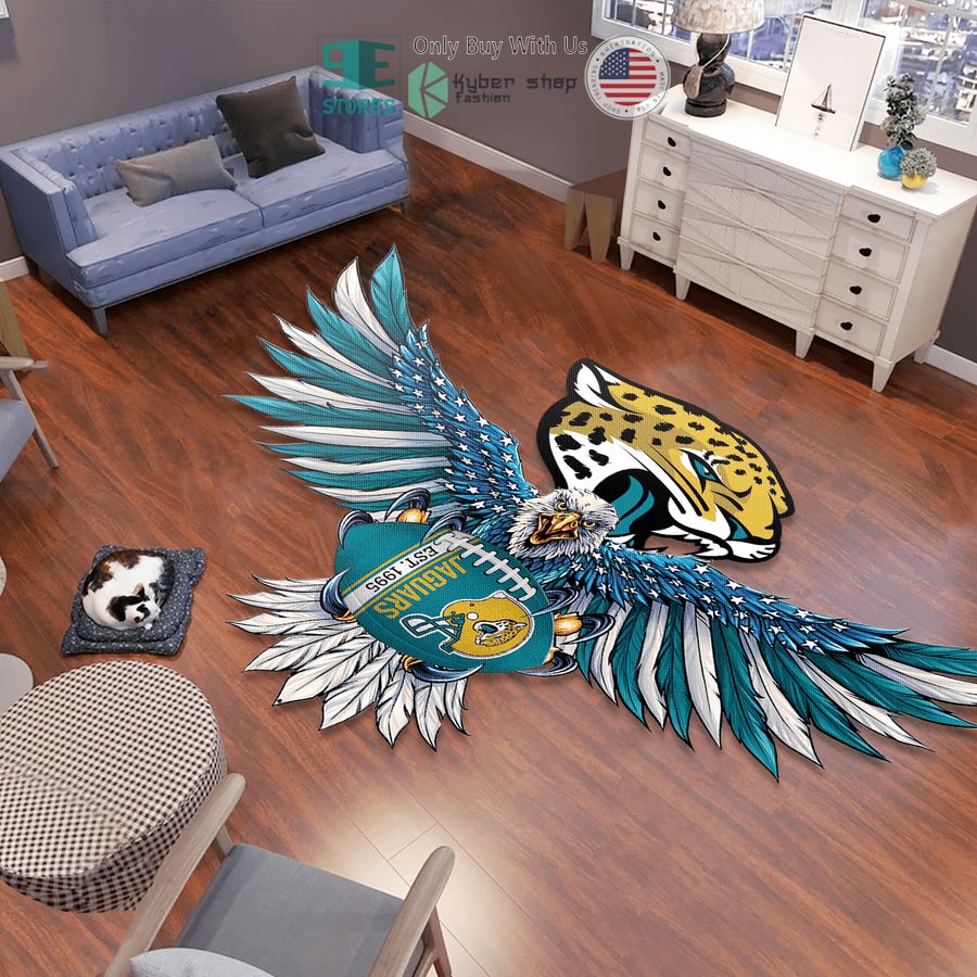 eagle united states flag jacksonville jaguars shaped rug 1 96235