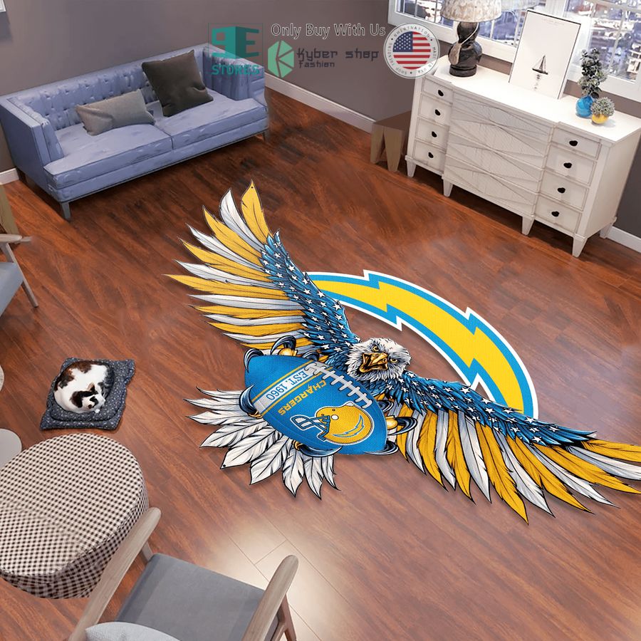 eagle united states flag los angeles chargers shaped rug 1 17975