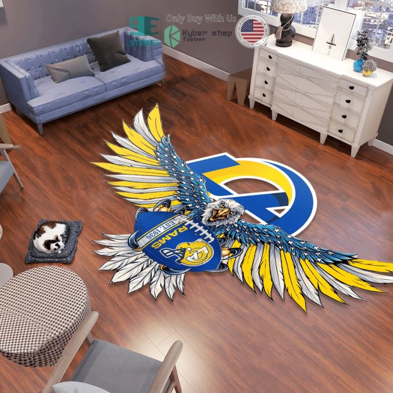 eagle united states flag los angeles rams shaped rug 1 28724