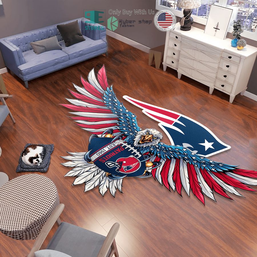 eagle united states flag new england patriots shaped rug 1 75493
