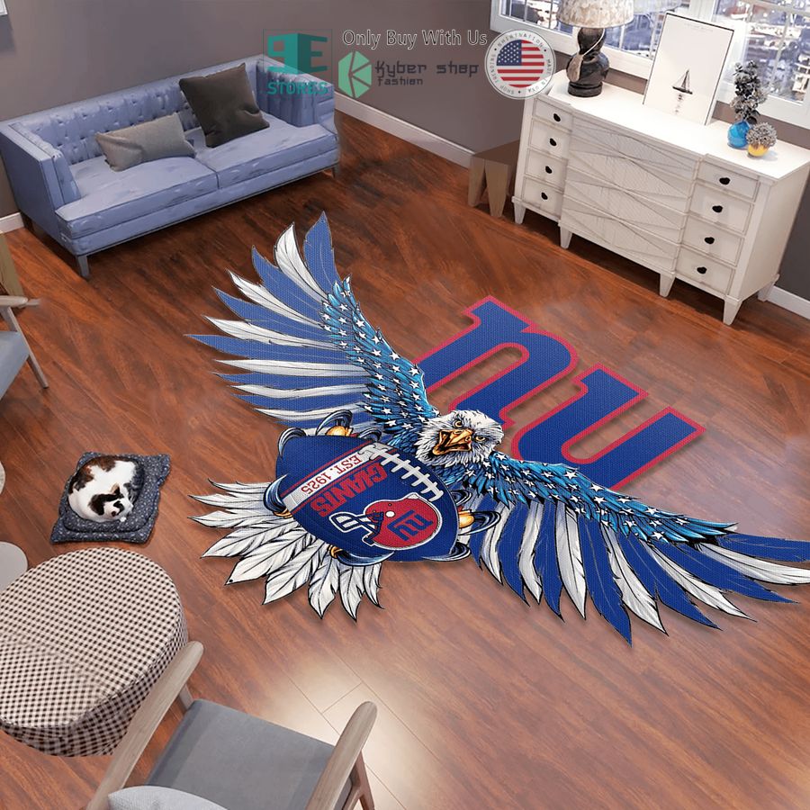eagle united states flag new york giants shaped rug 1 54844