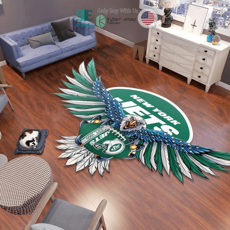 eagle united states flag new york jets shaped rug 1 13124