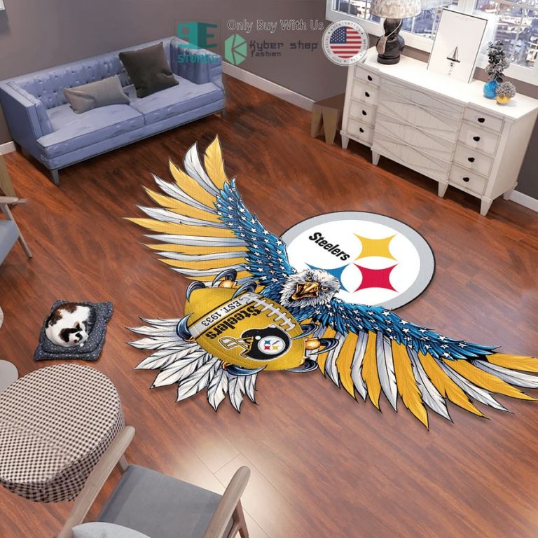 eagle united states flag pittsburgh steelers shaped rug 1 27533