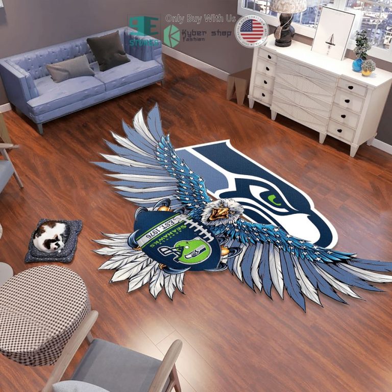 eagle united states flag seattle seahawks shaped rug 1 17758