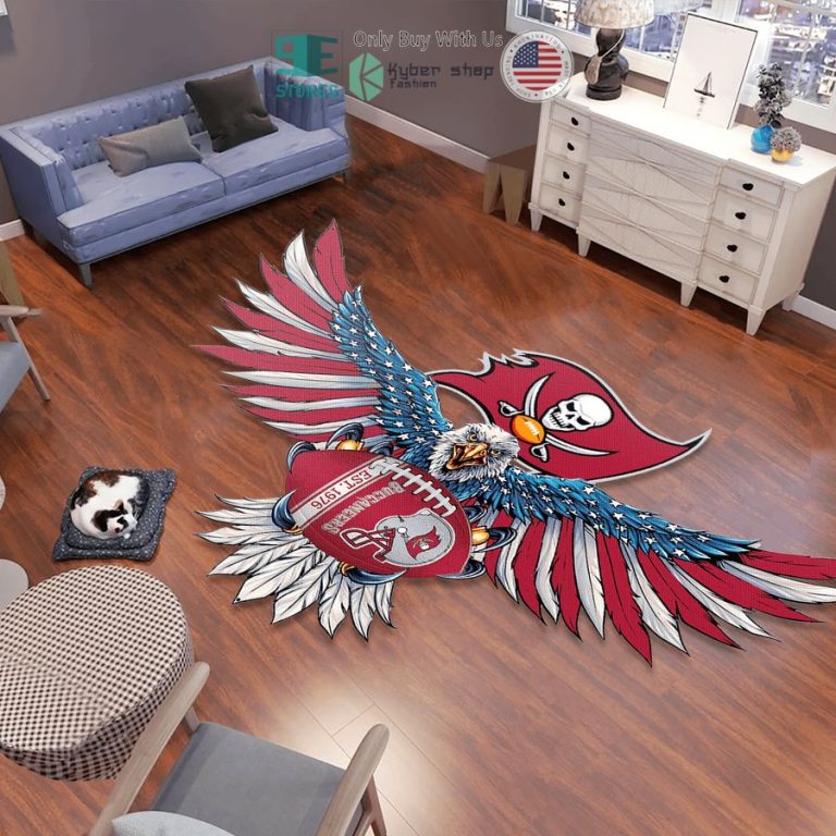 eagle united states flag tampa bay buccaneers shaped rug 1 25723