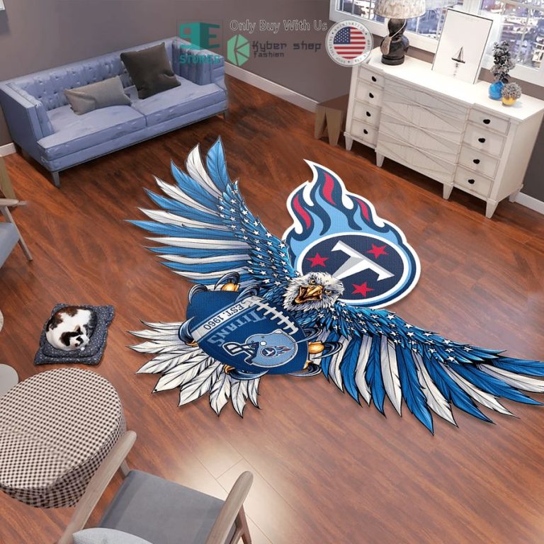 eagle united states flag tennessee titans shaped rug 1 5661