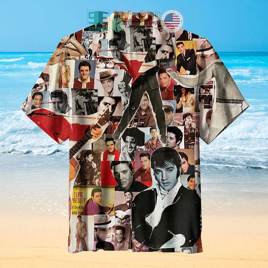 elvis presley collage hawaiian shirt 1 34978