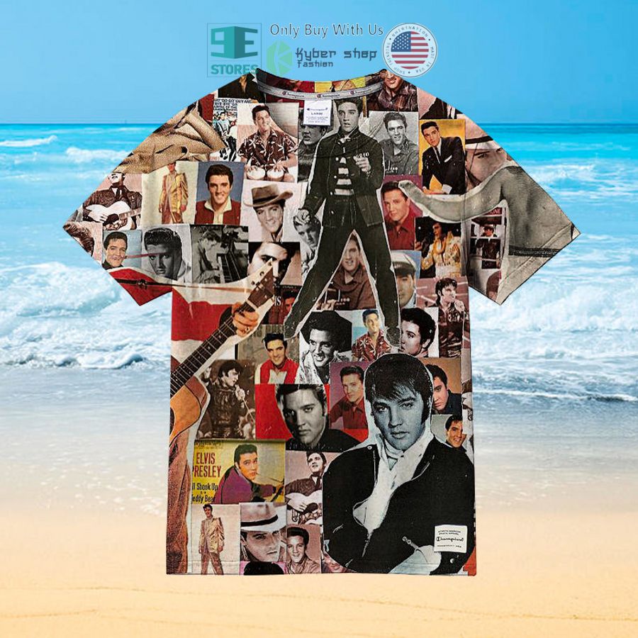 elvis presley collage hawaiian shirt 2 49983