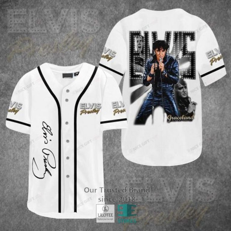 elvis presley graceland white baseball jersey 1 3640