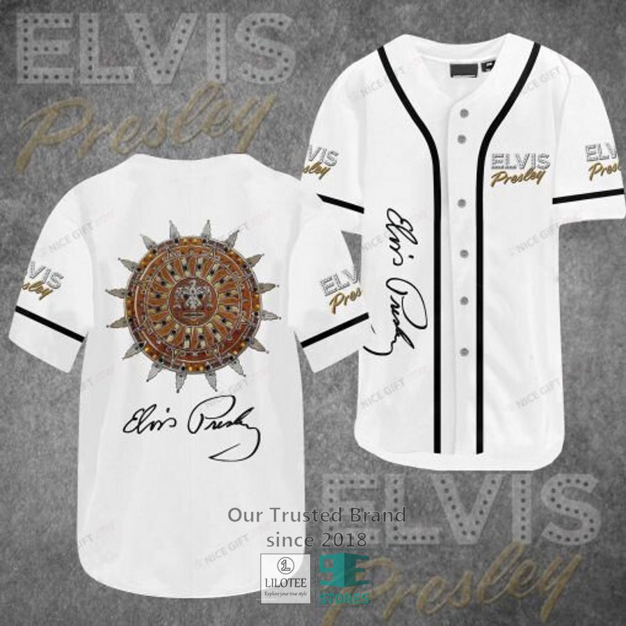 elvis presley white sign baseball jersey 1 12885