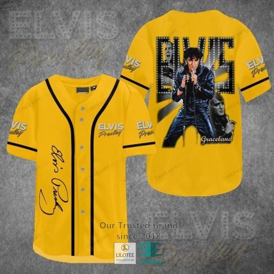 elvis presley yellow baseball jersey 1 93025