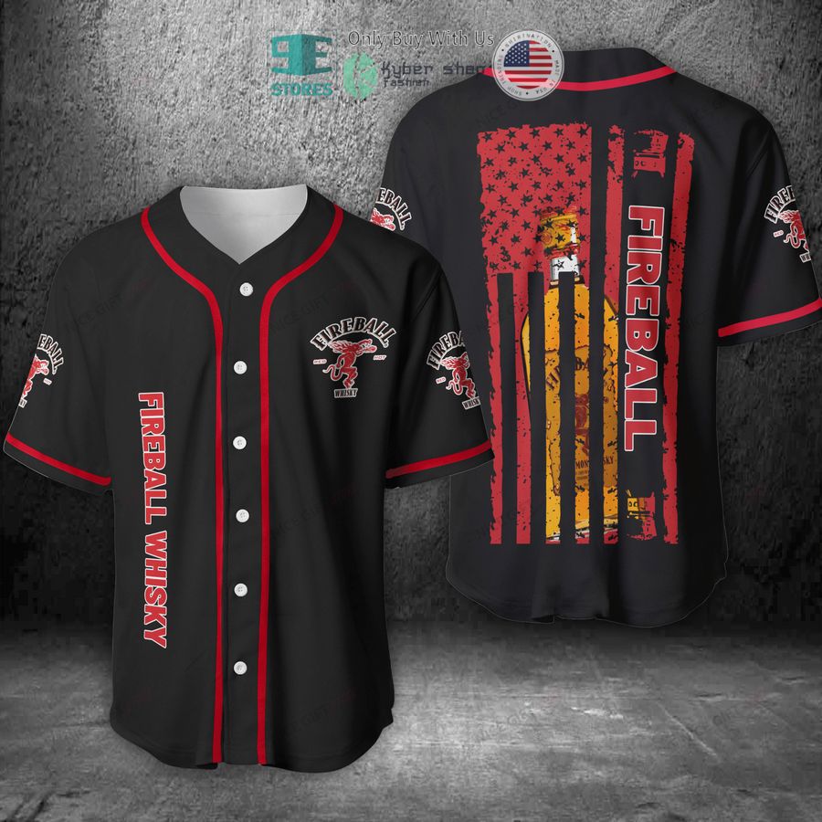 fireball whisky united states flag black red baseball jersey 1 25022