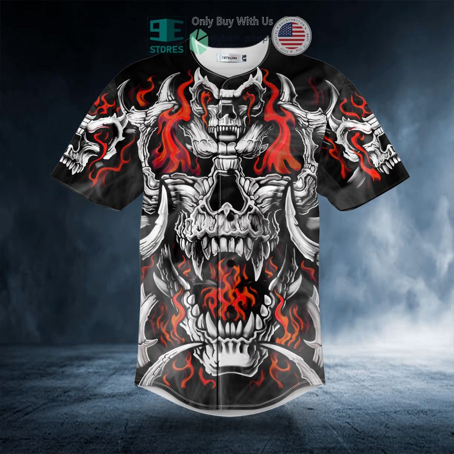 flaming battle dragon skull baseball jersey 1 31258