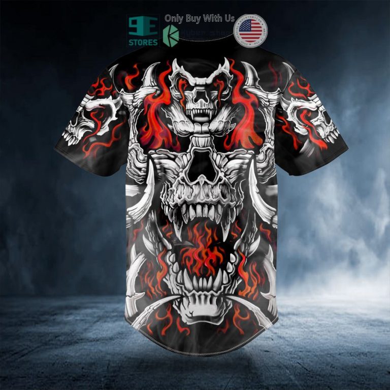 flaming battle dragon skull baseball jersey 3 3237