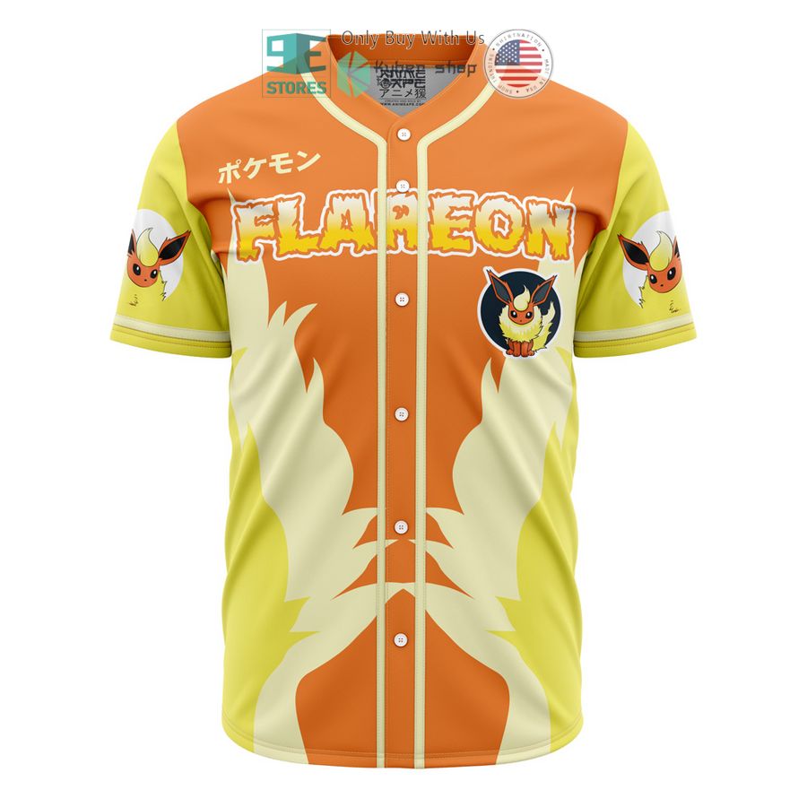 flareon eeveelution pokemon baseball jersey 2 41766