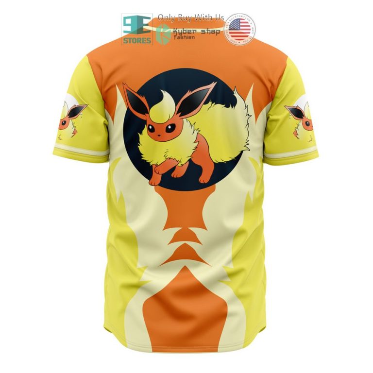 flareon eeveelution pokemon baseball jersey 3 23482