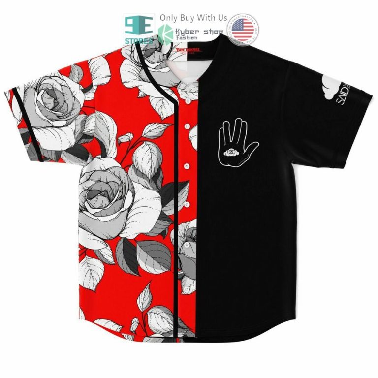 flowers rezz black red baseball jersey 1 98482