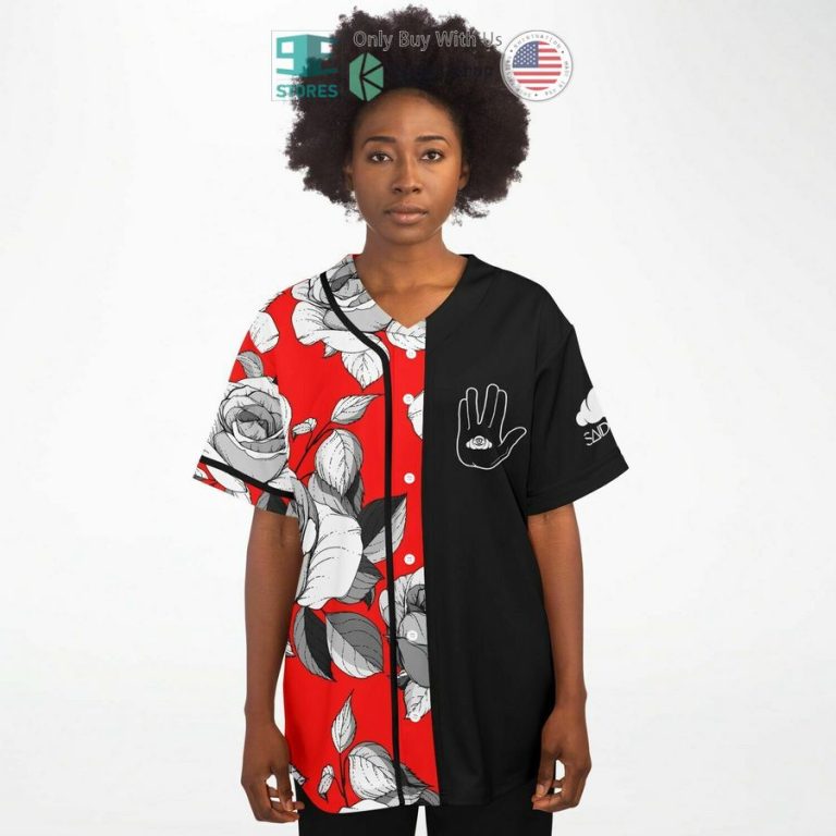 flowers rezz black red baseball jersey 3 17848