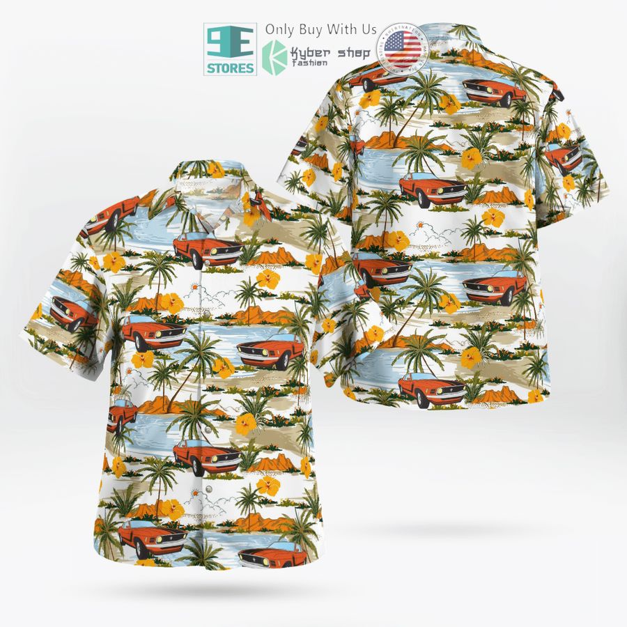 ford mustang palm tree hawaiian shirt shorts 2 53978