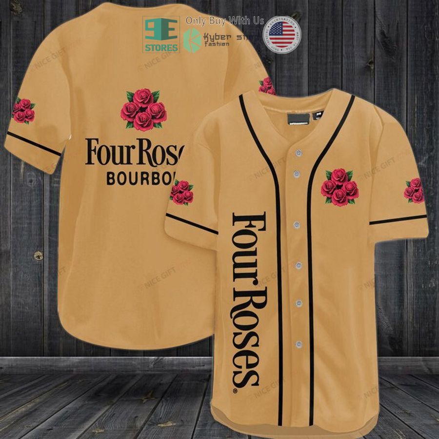 four roses logo brown baseball jersey 1 40796