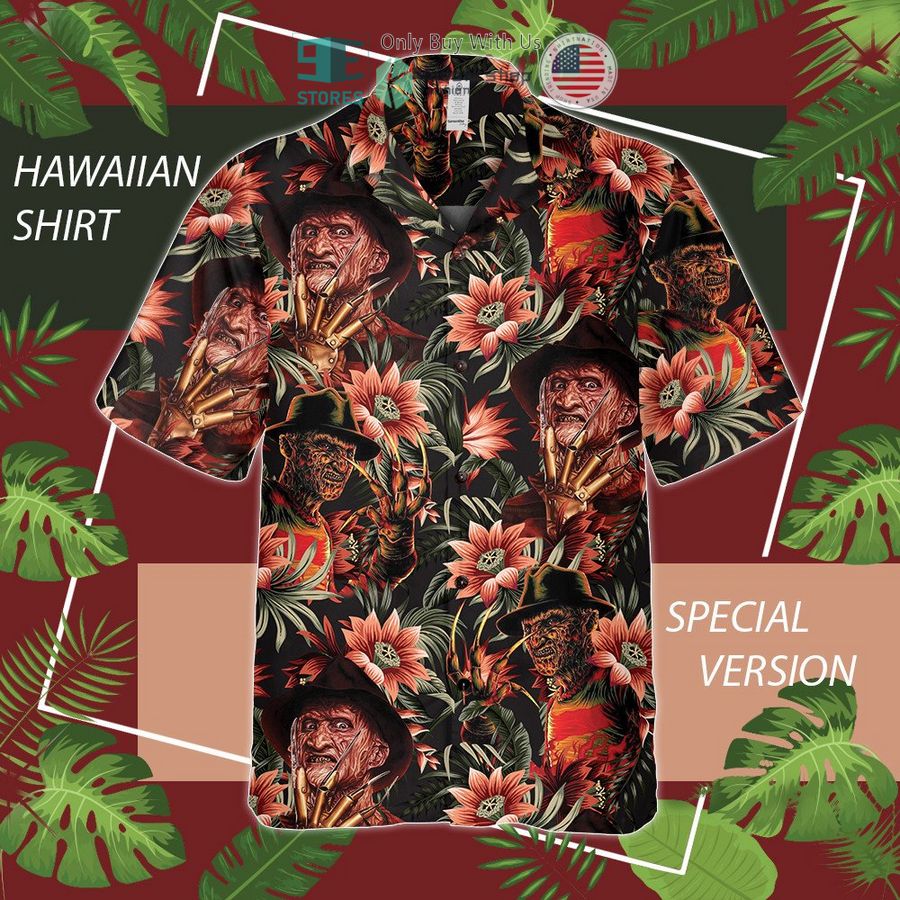 freddy krueger flowers hawaiian shirt 1 97815
