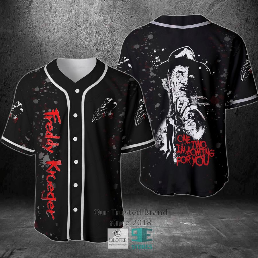freddy krueger one two i m coming to you baseball jersey 1 21318